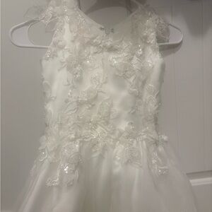 Elegant White Floral Kids Dress